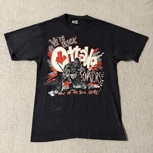 Vintage 90s Ottawa Senators NHL Graphic T-Shirt Black L Men’s